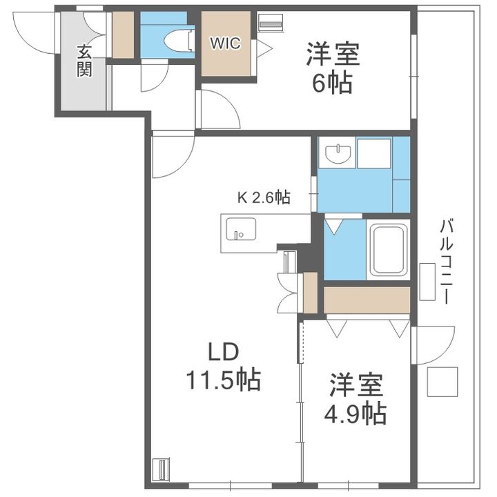 北海道札幌市中央区南四条西12丁目(マンション)の賃貸物件307の間取り