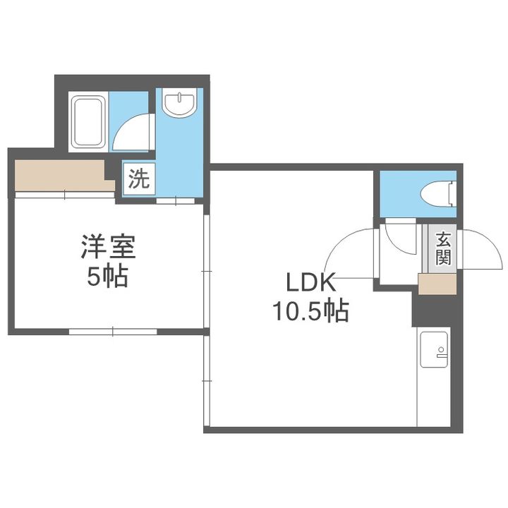 北海道札幌市白石区南郷通9丁目南(マンション)の賃貸物件205の間取り