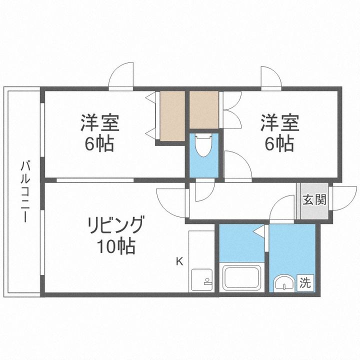 北海道札幌市西区西町北16丁目(マンション)の賃貸物件401の間取り