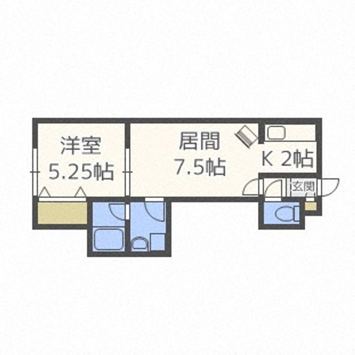 北海道札幌市東区北十八条東1丁目(アパート)の賃貸物件105の間取り