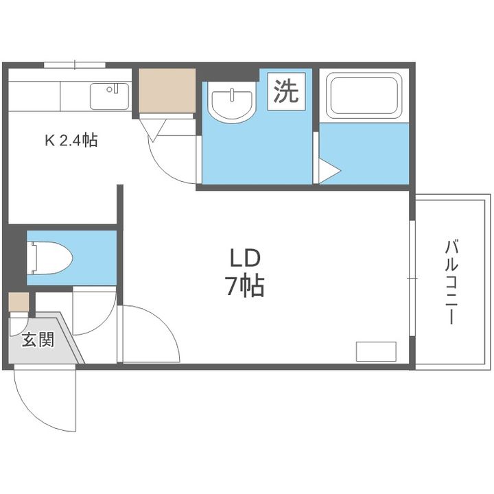 北海道札幌市手稲区前田五条14丁目(マンション)の賃貸物件206の間取り