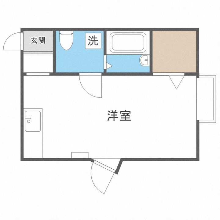 北海道札幌市白石区南郷通7丁目南(アパート)の賃貸物件205の間取り
