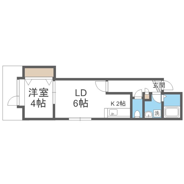 北海道札幌市豊平区月寒東三条16丁目(アパート)の賃貸物件201の間取り