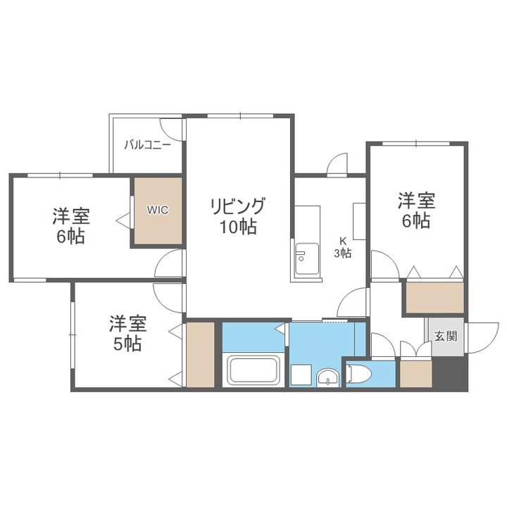 北海道札幌市中央区大通西23丁目(マンション)の賃貸物件の間取り