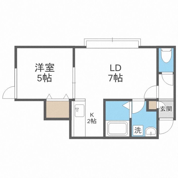 北海道札幌市北区太平八条4丁目(アパート)の賃貸物件201の間取り