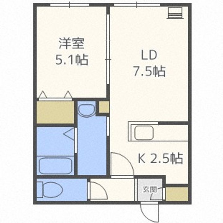 北海道札幌市白石区南郷通15丁目南(マンション)の賃貸物件401の間取り