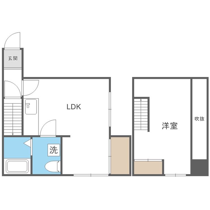 北海道札幌市手稲区富丘二条3丁目(アパート)の賃貸物件206の間取り