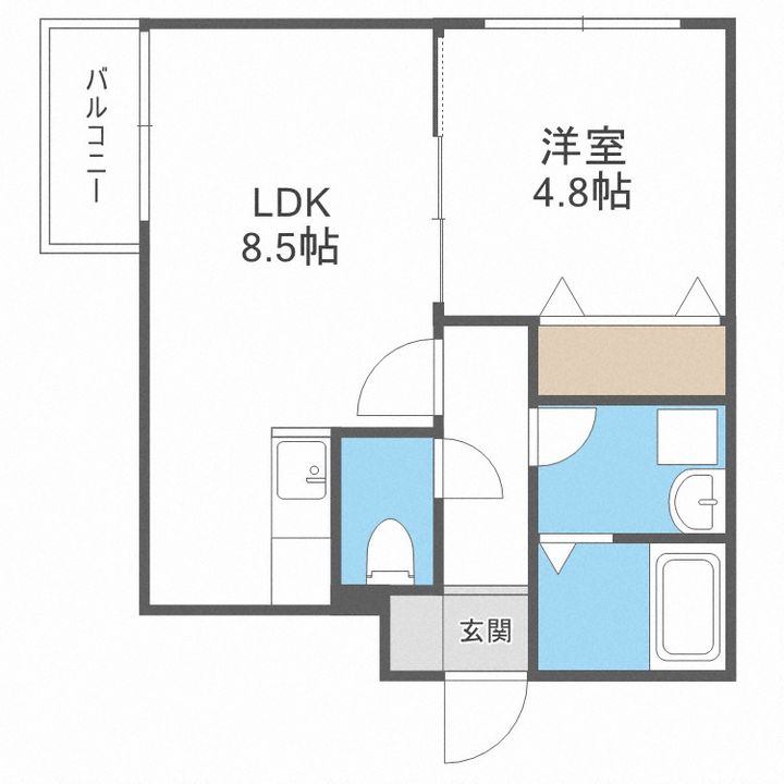 北海道札幌市北区麻生町7丁目(マンション)の賃貸物件406の間取り