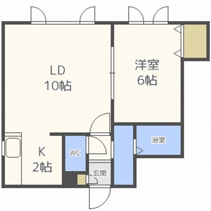 北海道札幌市手稲区前田二条11丁目(アパート)の賃貸物件201の間取り