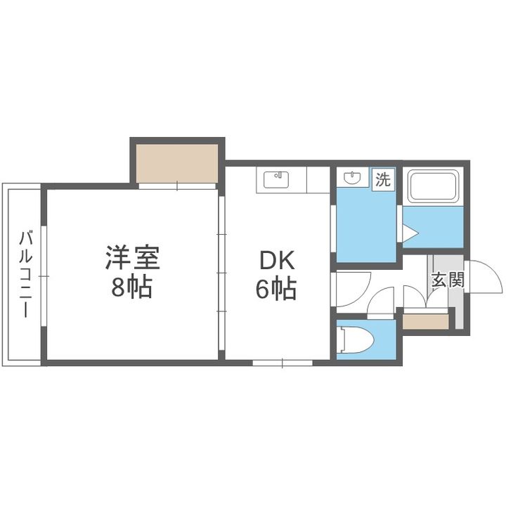 北海道札幌市中央区南一条東2丁目(マンション)の賃貸物件405の間取り