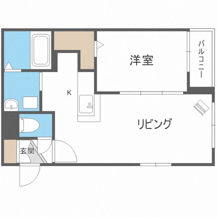 北海道札幌市西区二十四軒三条5丁目(マンション)の賃貸物件105の間取り