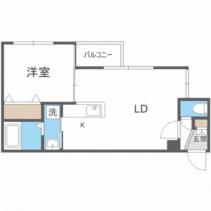 北海道札幌市東区北八条東6丁目(マンション)の賃貸物件302の間取り