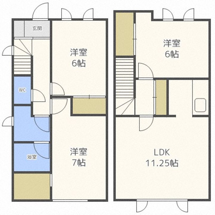 北海道札幌市東区北二十二条東23丁目(アパート)の賃貸物件101の間取り