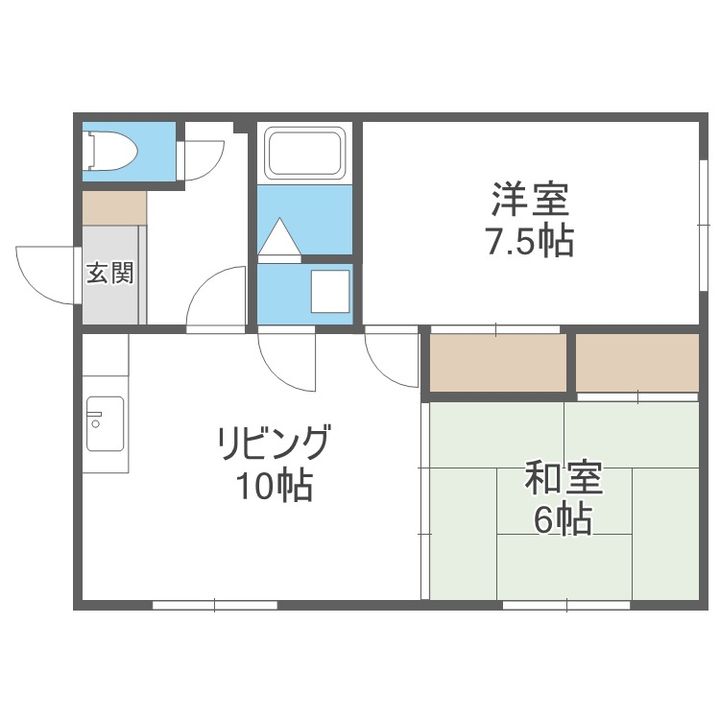 北海道札幌市西区発寒十二条3丁目(アパート)の賃貸物件1の間取り