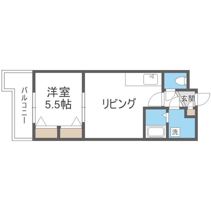 北海道札幌市北区北十八条西6丁目(マンション)の賃貸物件202の間取り