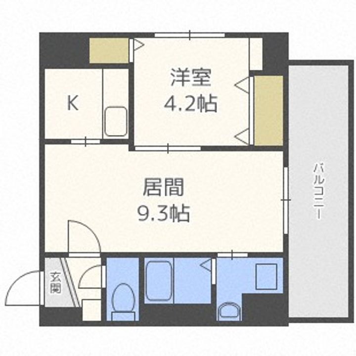 北海道札幌市豊平区美園八条3丁目(マンション)の賃貸物件701の間取り