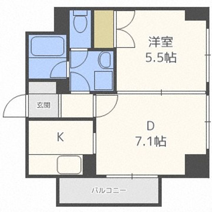 北海道札幌市豊平区月寒東一条18丁目(マンション)の賃貸物件501の間取り