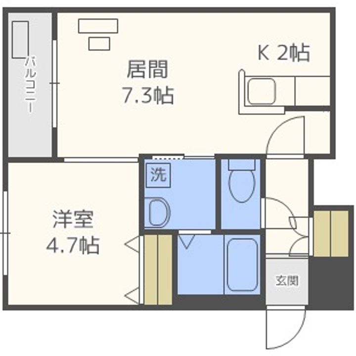 北海道札幌市西区二十四軒三条6丁目(マンション)の賃貸物件403の間取り