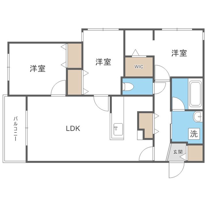 北海道札幌市白石区本通15丁目南(マンション)の賃貸物件401の間取り