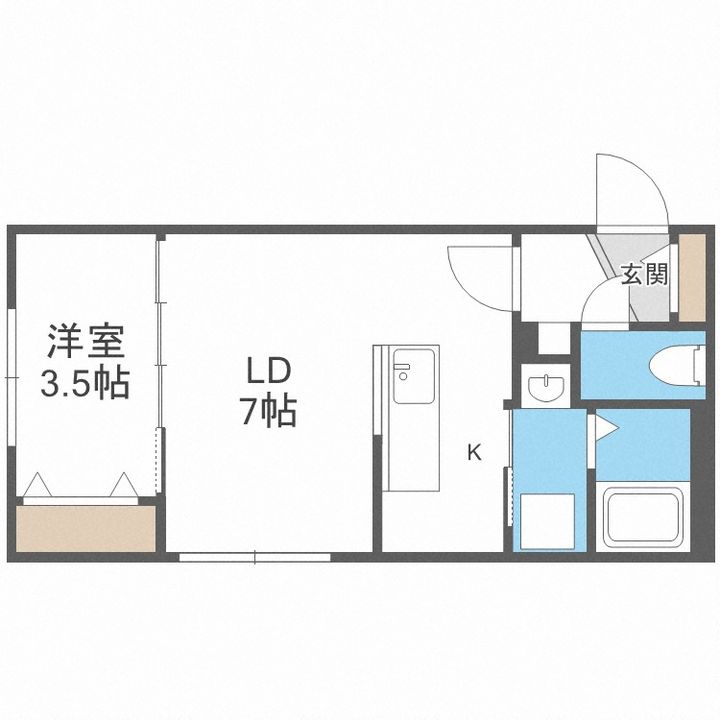 北海道札幌市中央区北八条西24丁目(マンション)の賃貸物件301の間取り