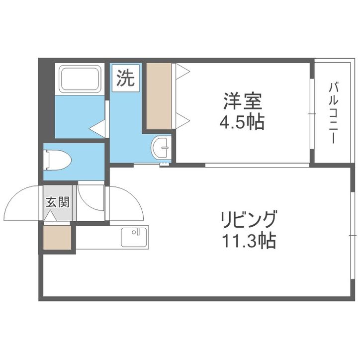 北海道札幌市中央区北三条西23丁目(マンション)の賃貸物件502の間取り