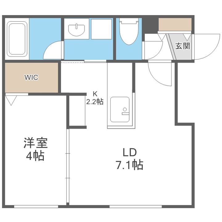 北海道札幌市豊平区西岡五条1丁目(マンション)の賃貸物件301の間取り