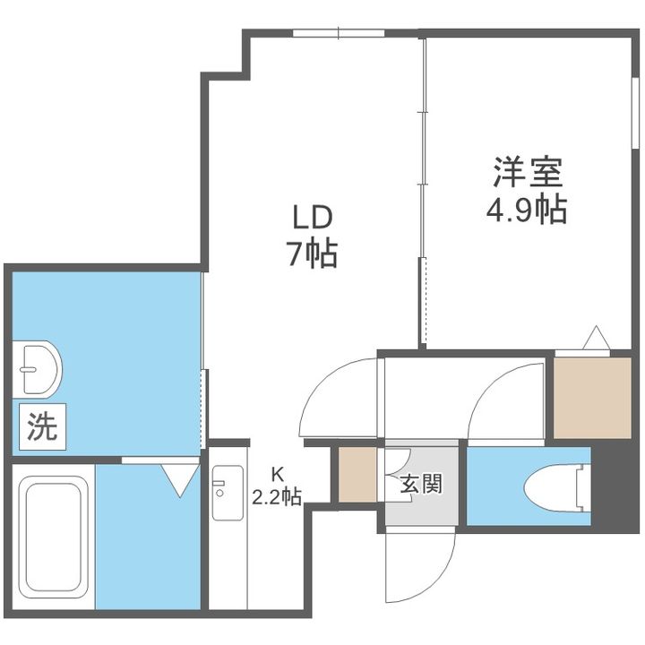 北海道札幌市北区麻生町6丁目(マンション)の賃貸物件302の間取り
