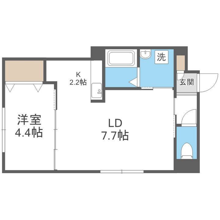 北海道札幌市北区麻生町6丁目(マンション)の賃貸物件201の間取り