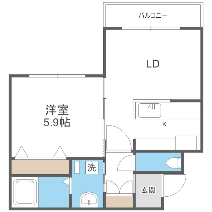 北海道札幌市白石区南郷通14丁目南(マンション)の賃貸物件402の間取り