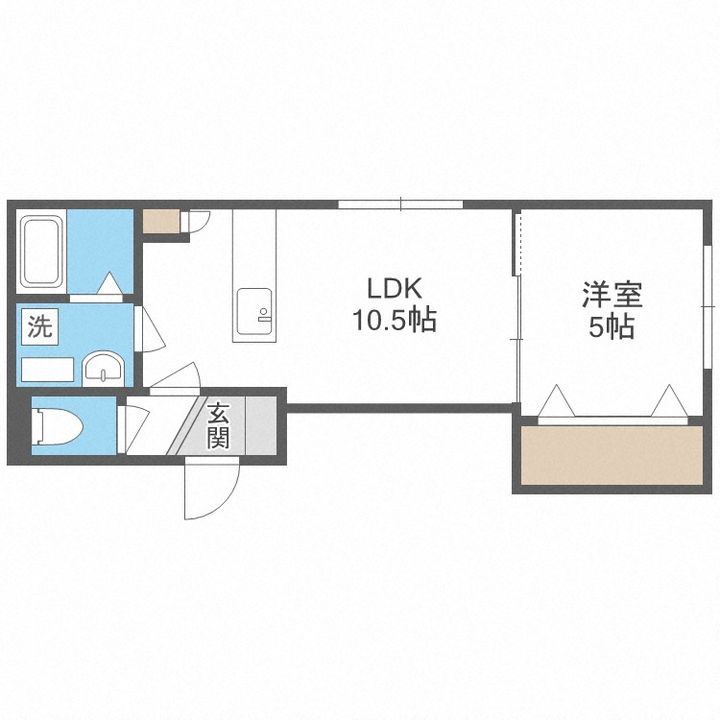 北海道札幌市北区北二十一条西3丁目(マンション)の賃貸物件105の間取り