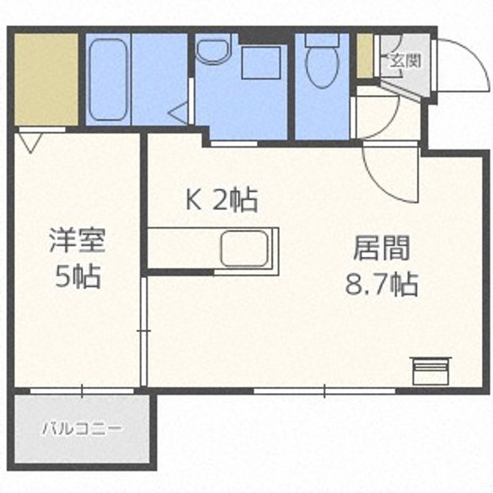北海道札幌市中央区南二十二条西9丁目(マンション)の賃貸物件402の間取り