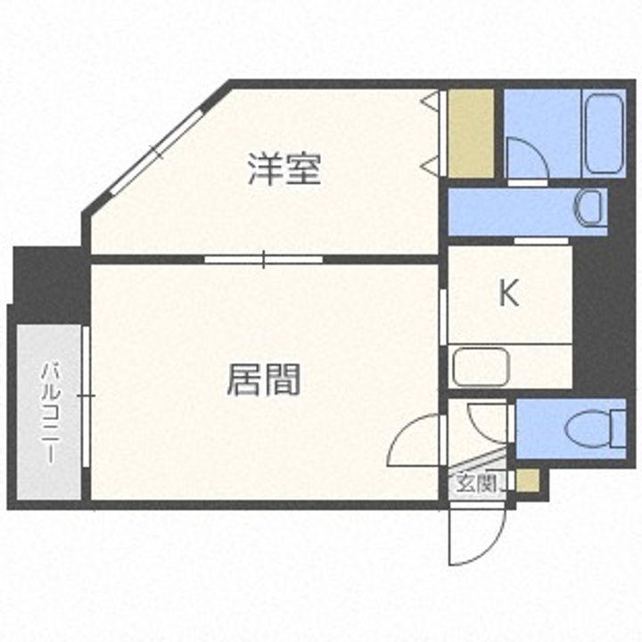 北海道札幌市中央区北一条西19丁目(マンション)の賃貸物件801の間取り