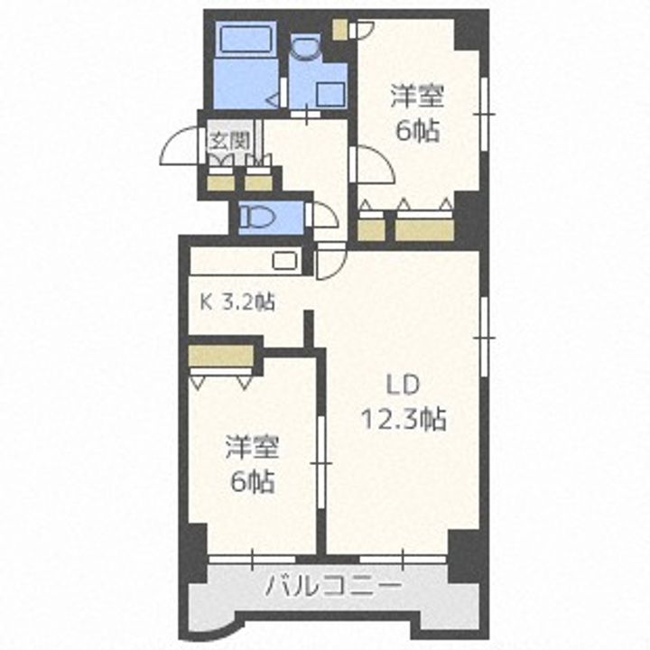 北海道札幌市中央区南十一条西6丁目(マンション)の賃貸物件1506の間取り
