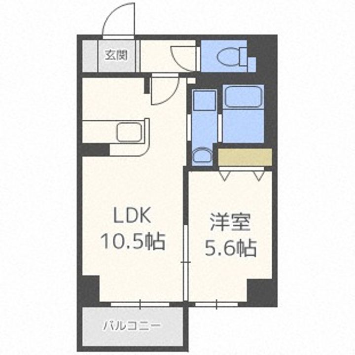 北海道札幌市中央区南一条西17丁目(マンション)の賃貸物件1003の間取り