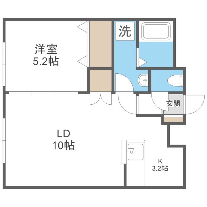 北海道札幌市北区北二十二条西2丁目(マンション)の賃貸物件302の間取り