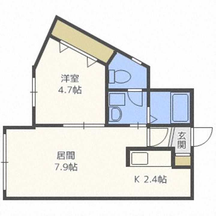 北海道札幌市白石区菊水六条4丁目(マンション)の賃貸物件402の間取り