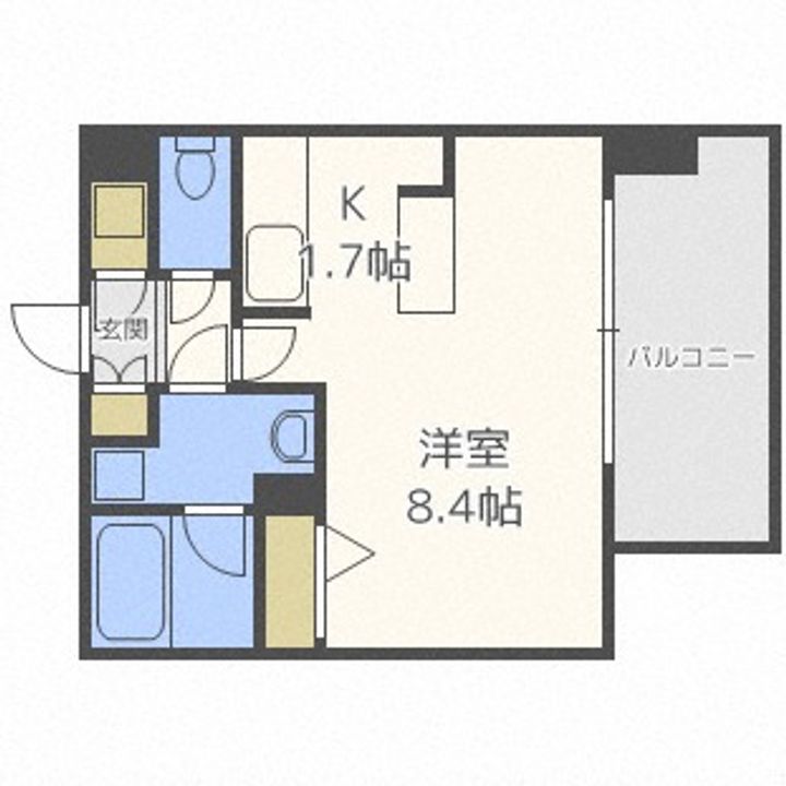 北海道札幌市中央区南四条東2丁目(マンション)の賃貸物件706の間取り