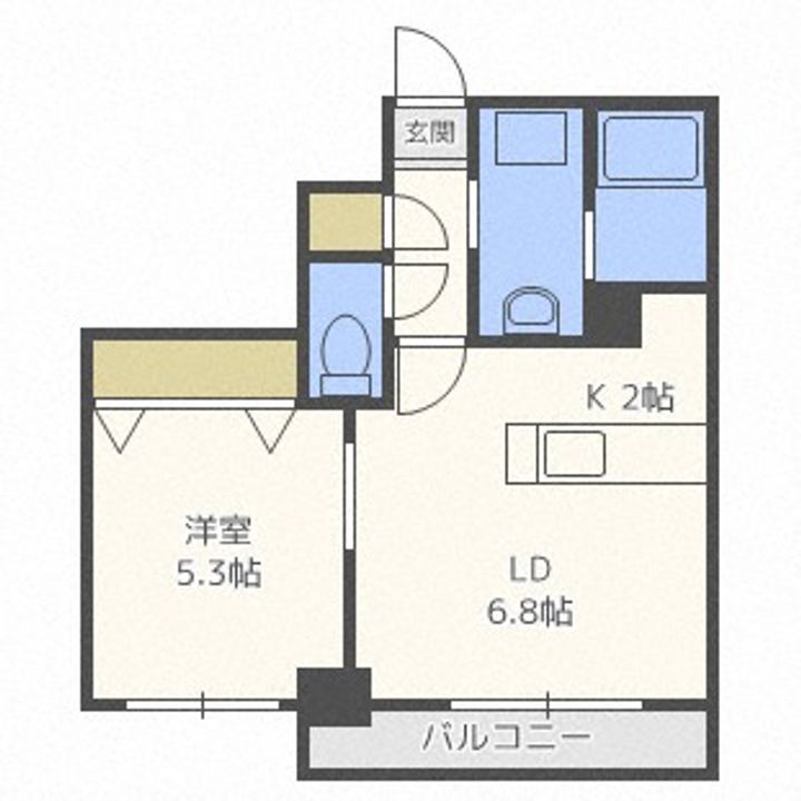 北海道札幌市豊平区豊平二条1丁目(マンション)の賃貸物件1007の間取り