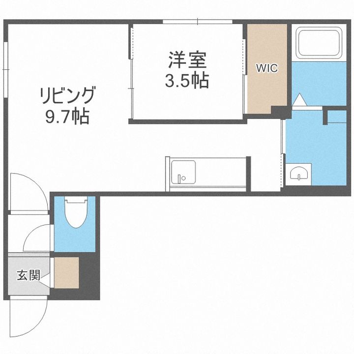 北海道札幌市東区北十七条東1丁目(マンション)の賃貸物件の間取り