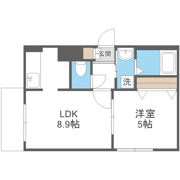 北海道札幌市白石区南郷通21丁目南(マンション)の賃貸物件305の間取り