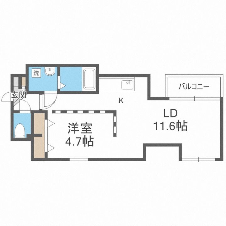 北海道札幌市中央区南五条西1丁目(マンション)の賃貸物件1105の間取り