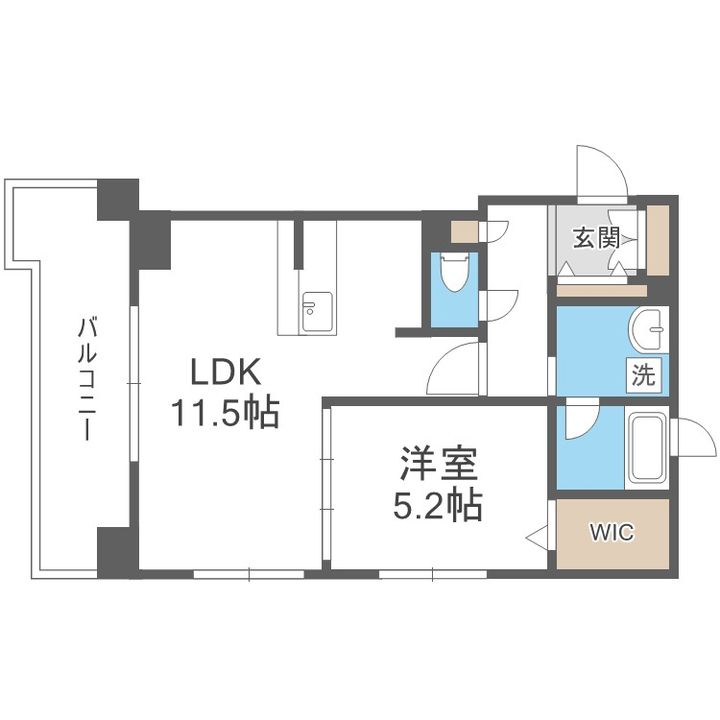 北海道札幌市中央区大通西27丁目(マンション)の賃貸物件の間取り