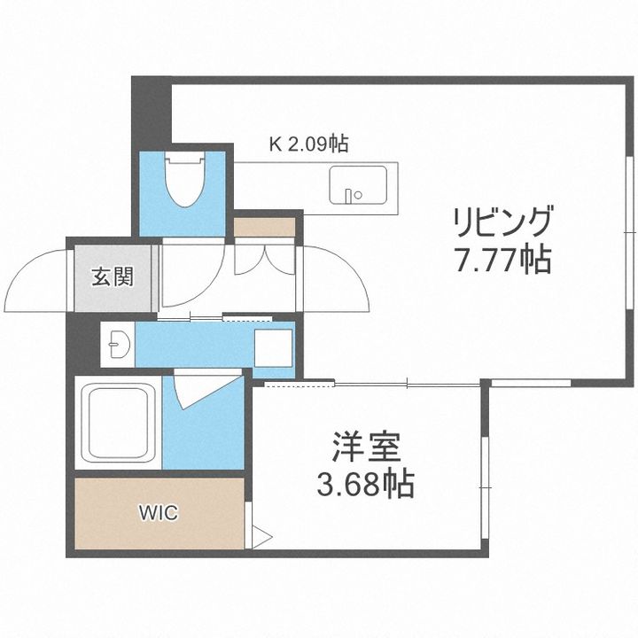 北海道札幌市白石区菊水七条1丁目(マンション)の賃貸物件303の間取り
