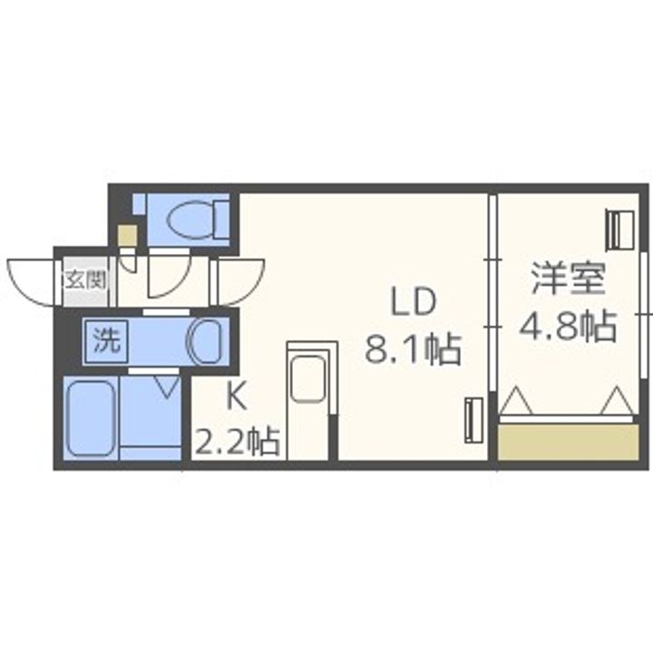 北海道札幌市西区二十四軒四条5丁目(マンション)の賃貸物件401の間取り