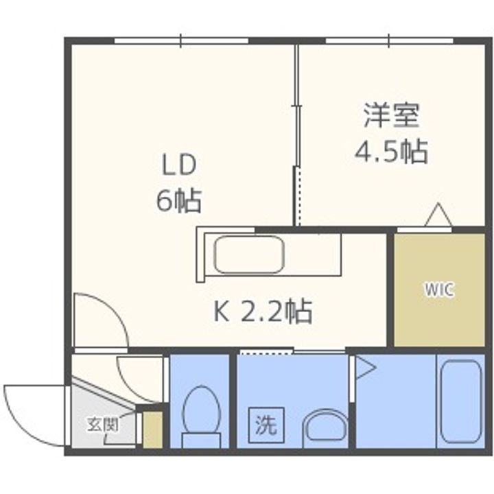 北海道札幌市手稲区前田二条11丁目(マンション)の賃貸物件205の間取り