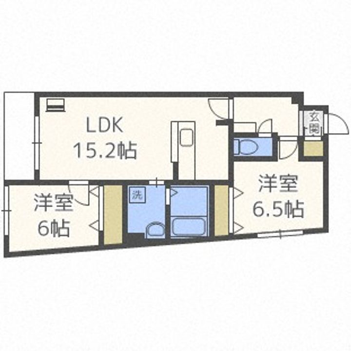 北海道札幌市西区発寒六条14丁目(マンション)の賃貸物件202の間取り