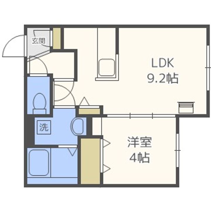 北海道札幌市白石区本郷通8丁目南(マンション)の賃貸物件102の間取り
