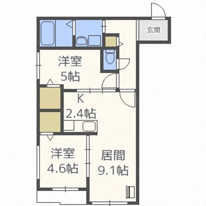 北海道札幌市西区琴似二条7丁目(マンション)の賃貸物件501の間取り