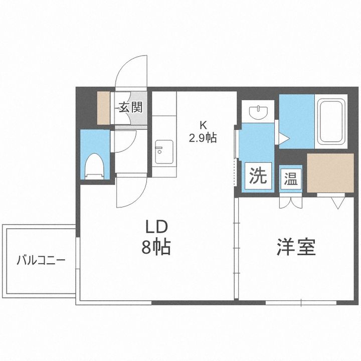 北海道札幌市中央区北一条西22丁目(マンション)の賃貸物件411の間取り