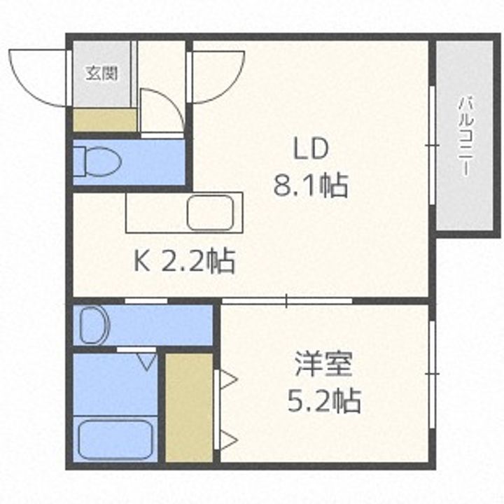 Rose Wood NAKANOSHIMA302の間取り